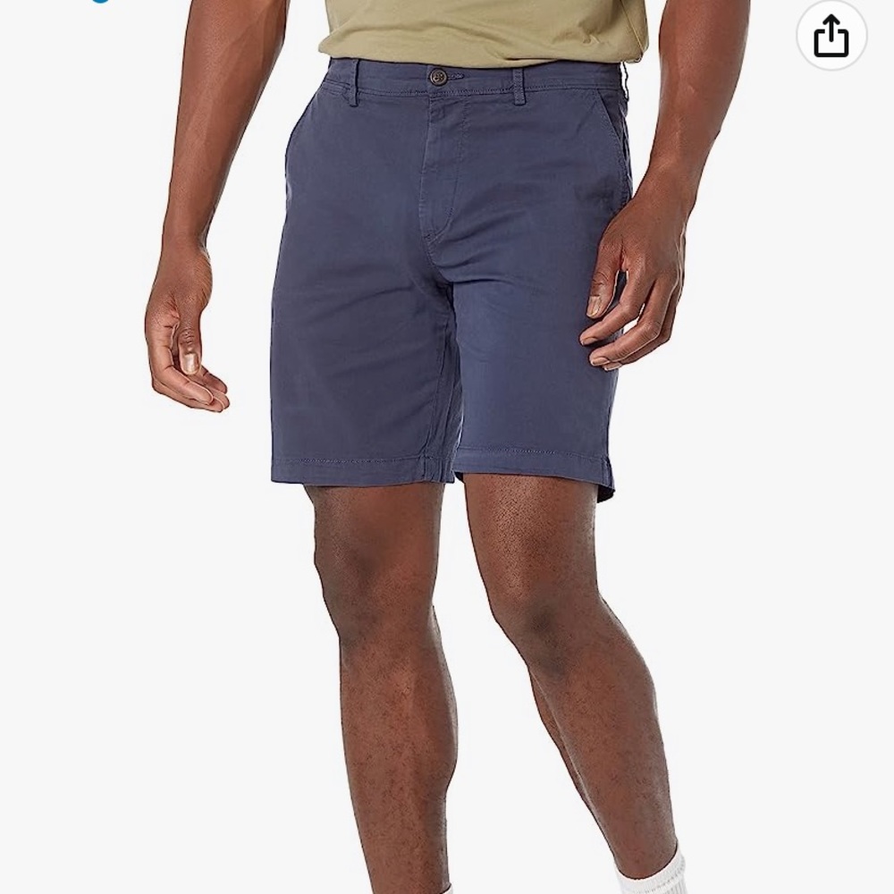 Goodthreads Men's Slim-Fit 9" Flat-Front Comfort Stretch Chino Short  navy